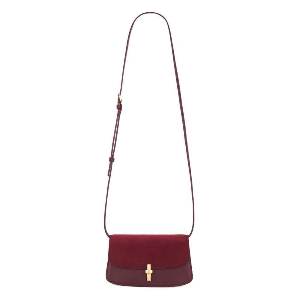 The Row Burgundy E/W Sofia Leather Bag